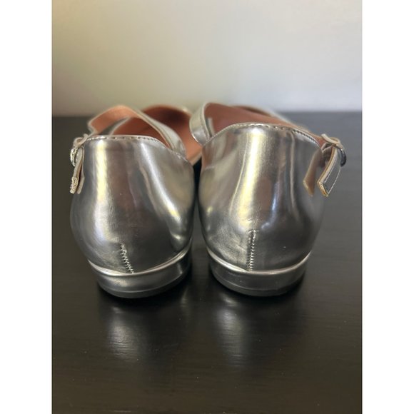 Pointed-toe flats in metallic leather, Item BT917, Size 8 Flaw - Picture 5 of 7